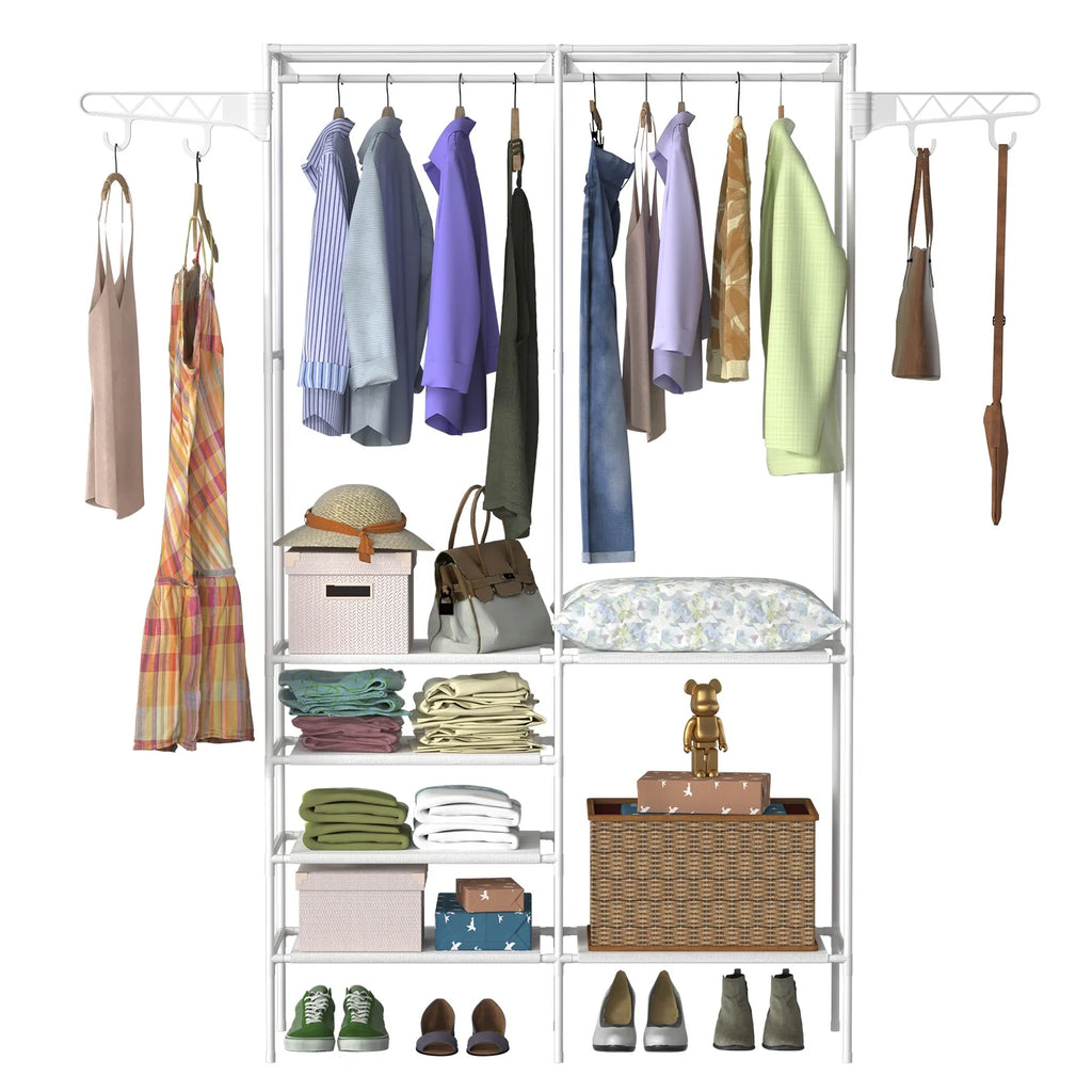 Garment Rack with Shelves – Freestanding Metal Clothes Organizer – image 8