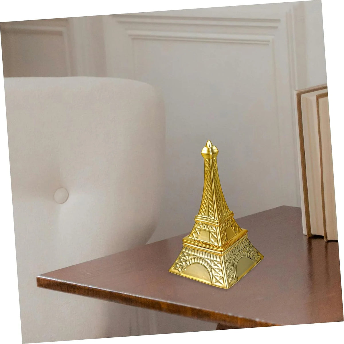 Pyramid Jewelry Box, Golden Ceramic Trinket Holder for Rings – image 2