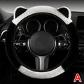 Plush Steering Wheel Cover with Cat Ears - Warm Non-Slip Winter Grip