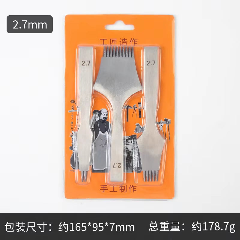 Leather Pricking Iron Set 2 5 10 Prong Stitching Chisels – image 1