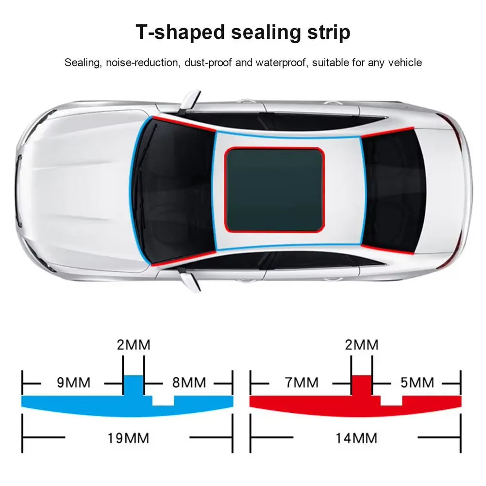 Car Windshield Rubber Seal Strip - Roof & Window Edge Weatherstrip, Noise Reducing