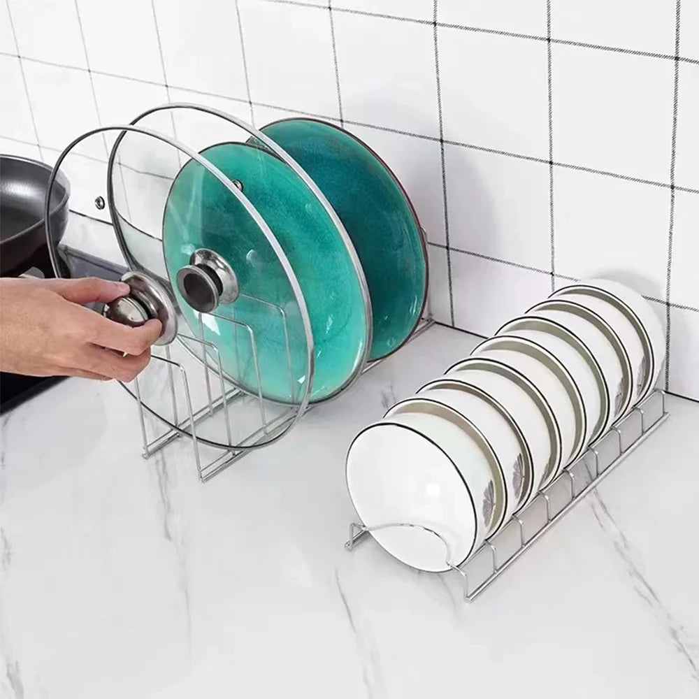 Plate and Bowl Rack – Stainless Steel Cabinet Dish Organizer – image 5