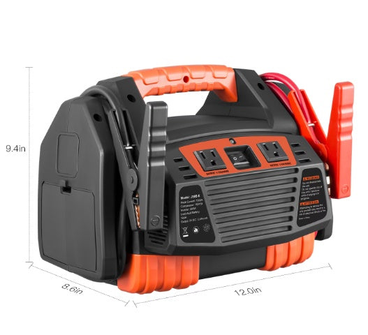 Jump Starter with Air Compressor – 900A Peak, 150 PSI, USB Port