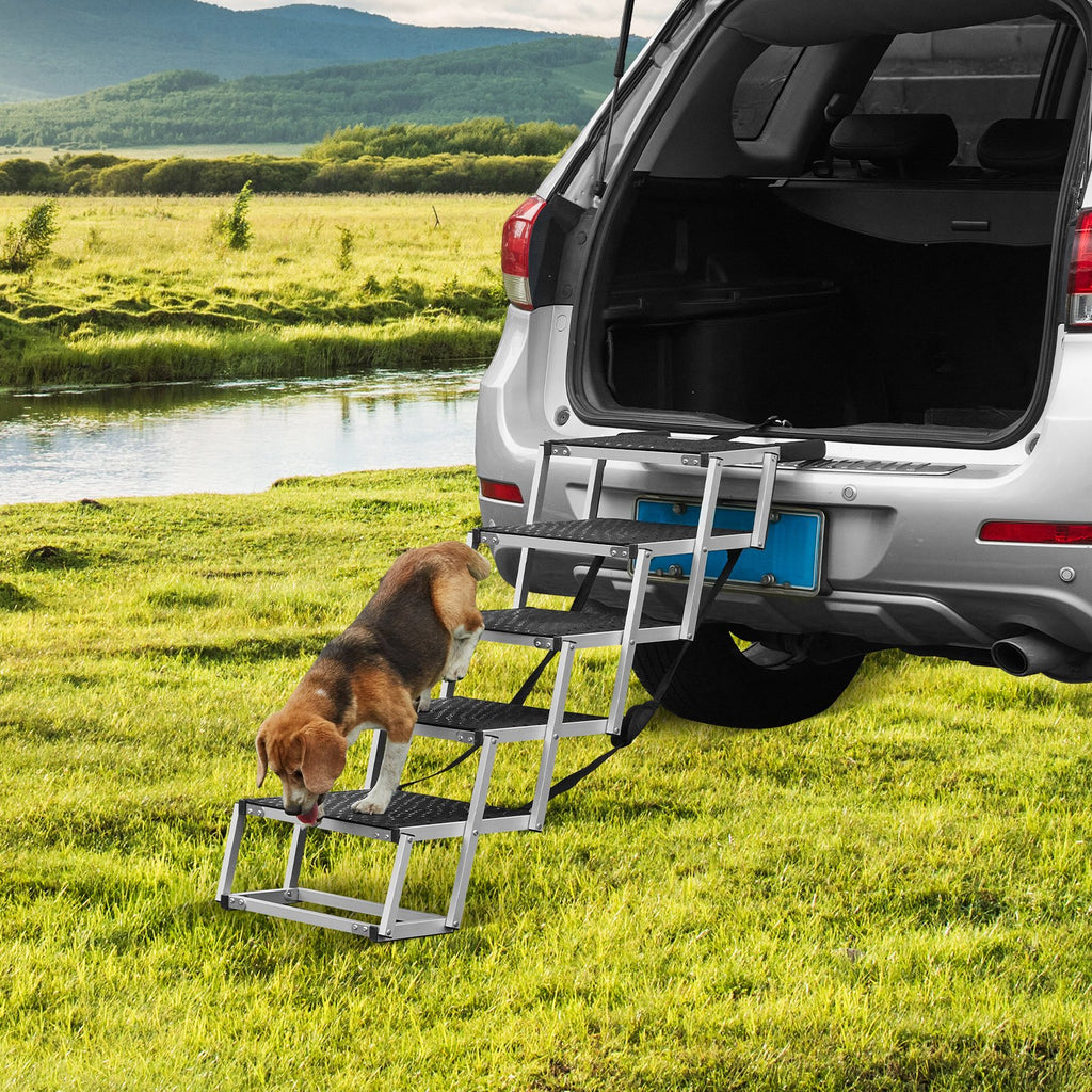 5-Step Folding Dog Stairs for Cars, Aluminum Pet Steps, 150 lb – image 1