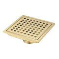 6 Inch Square Stainless Steel Shower Floor Drain, Removable Grate