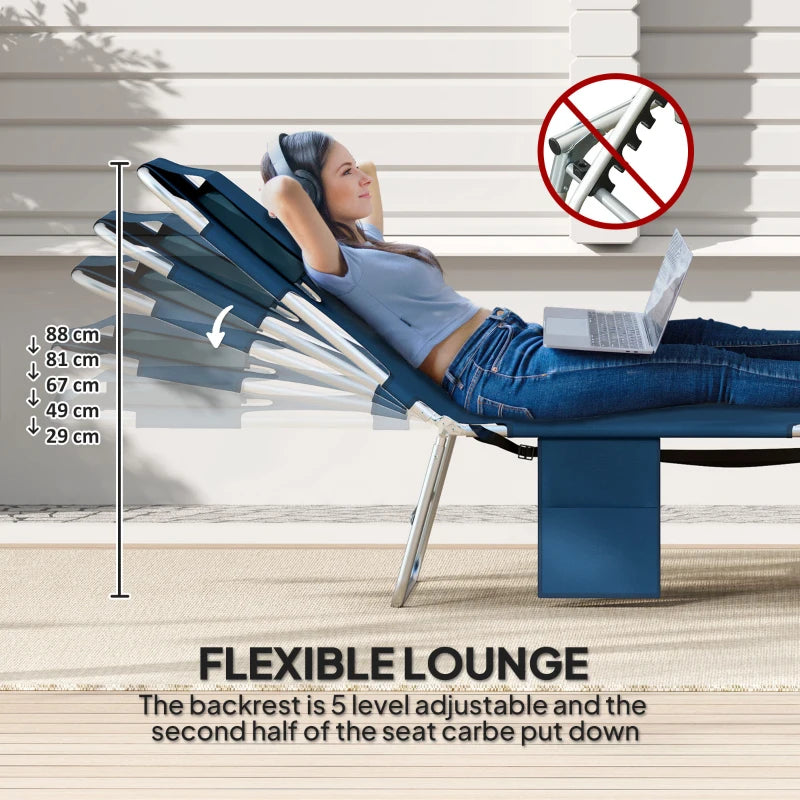 Folding Chaise Lounge Chair with Face Cavity and Side Pocket – image 7