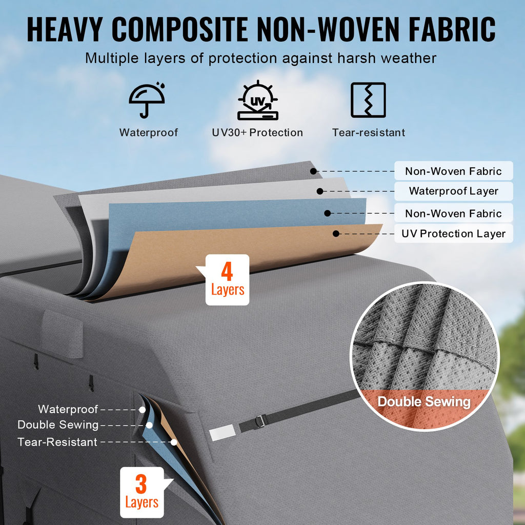 Travel Trailer Cover for 22-24 Ft RVs, 4-Layer with Tire Covers – image 3