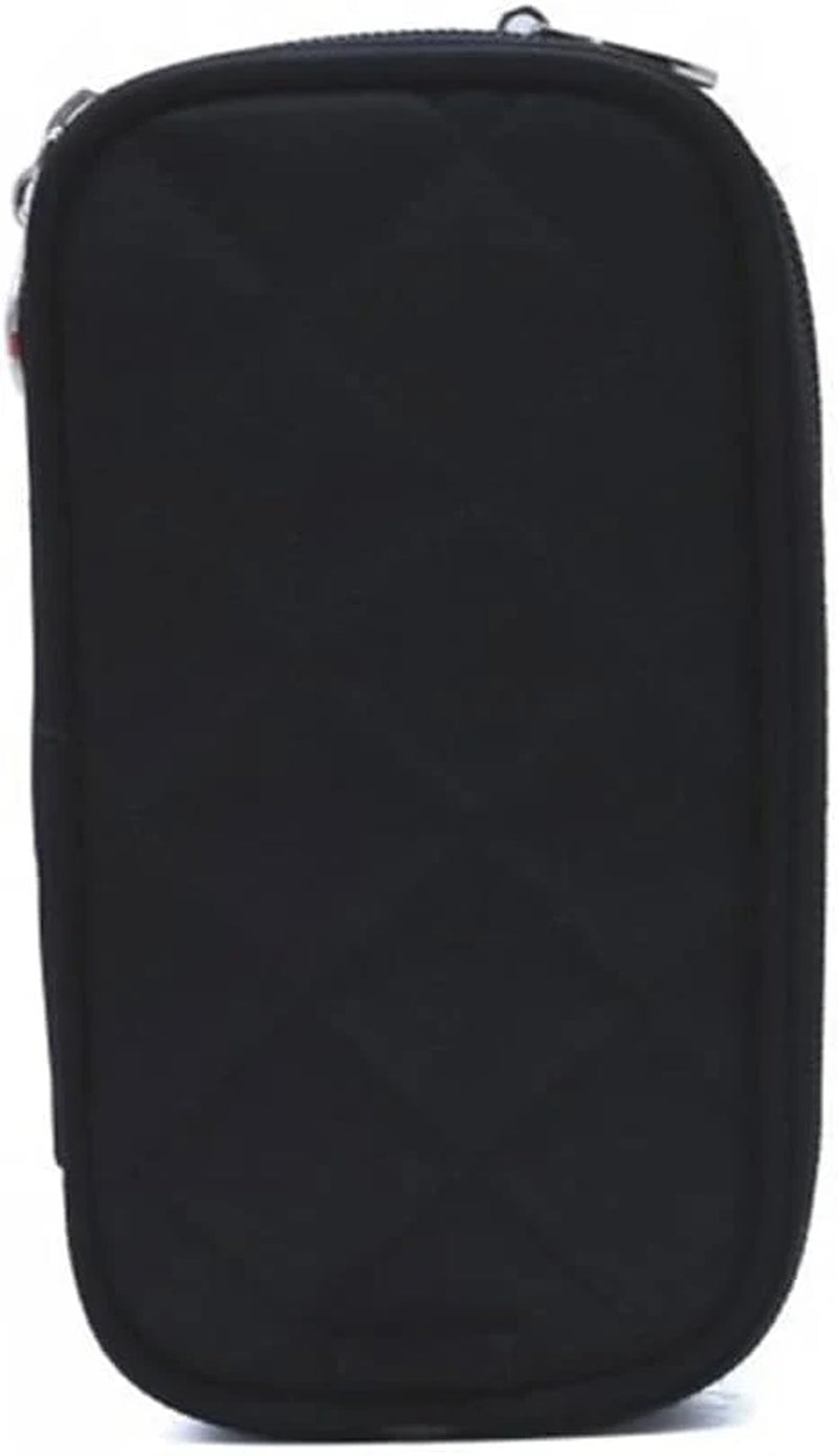 Makeup Bag, Black Geometric Nylon Zipper Cosmetic Pouch