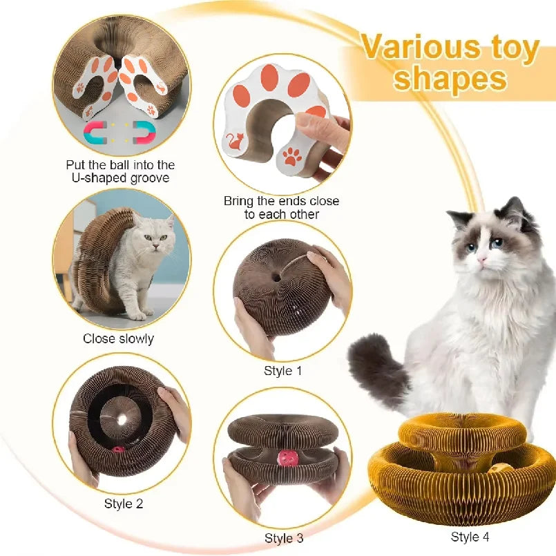 Foldable Cat Scratching Board - Accordion Cardboard Scratcher & Bed – image 7