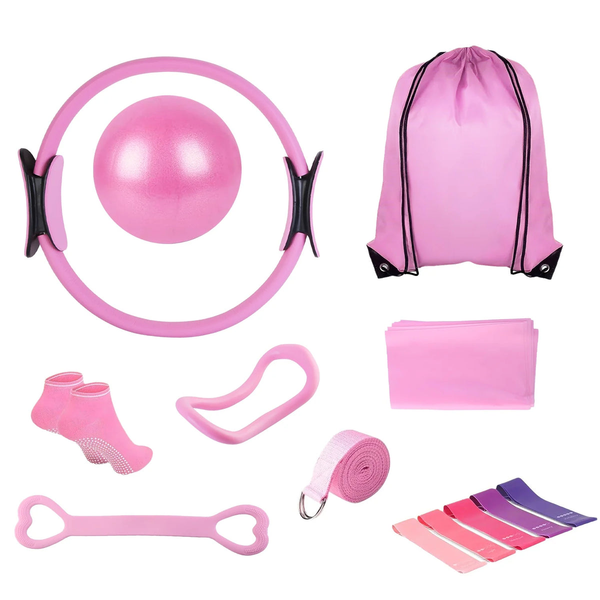 Pilates Ring Kit 14 Piece with Yoga Ball and Resistance Bands – image 9