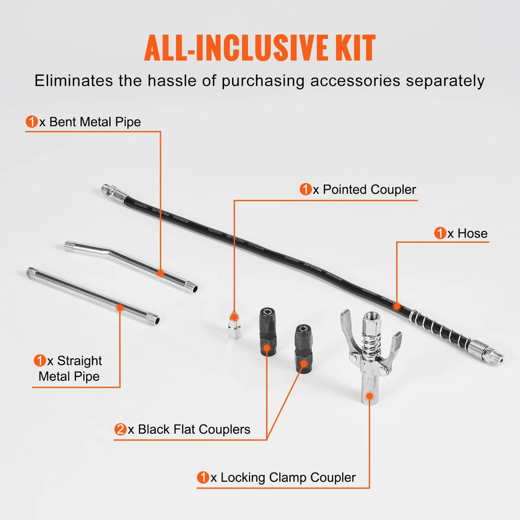 Pneumatic Grease Gun – Heavy Duty Air Grease Gun with 18.5 in Hose – image 5