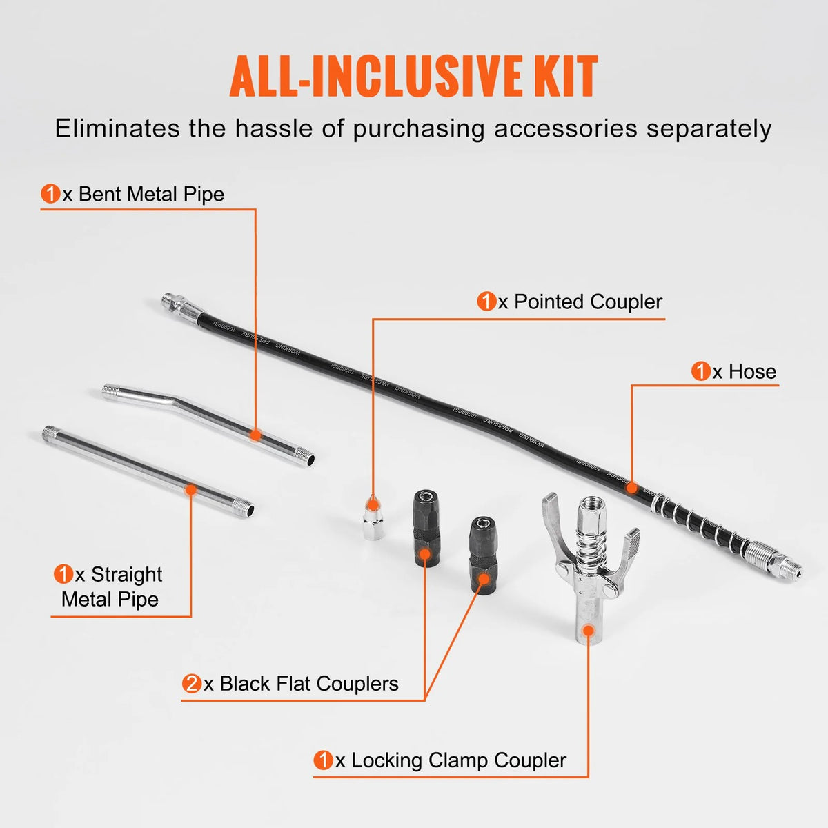 Pneumatic Grease Gun – Heavy Duty Air Grease Gun with 18.5 in Hose – image 5
