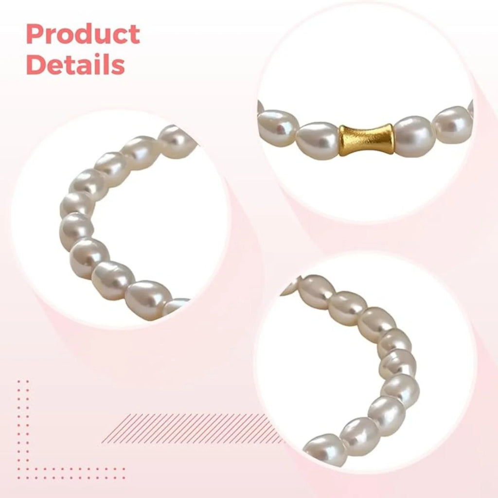 Baroque Freshwater Pearl Bracelet - Dainty Stretch Fit – image 4