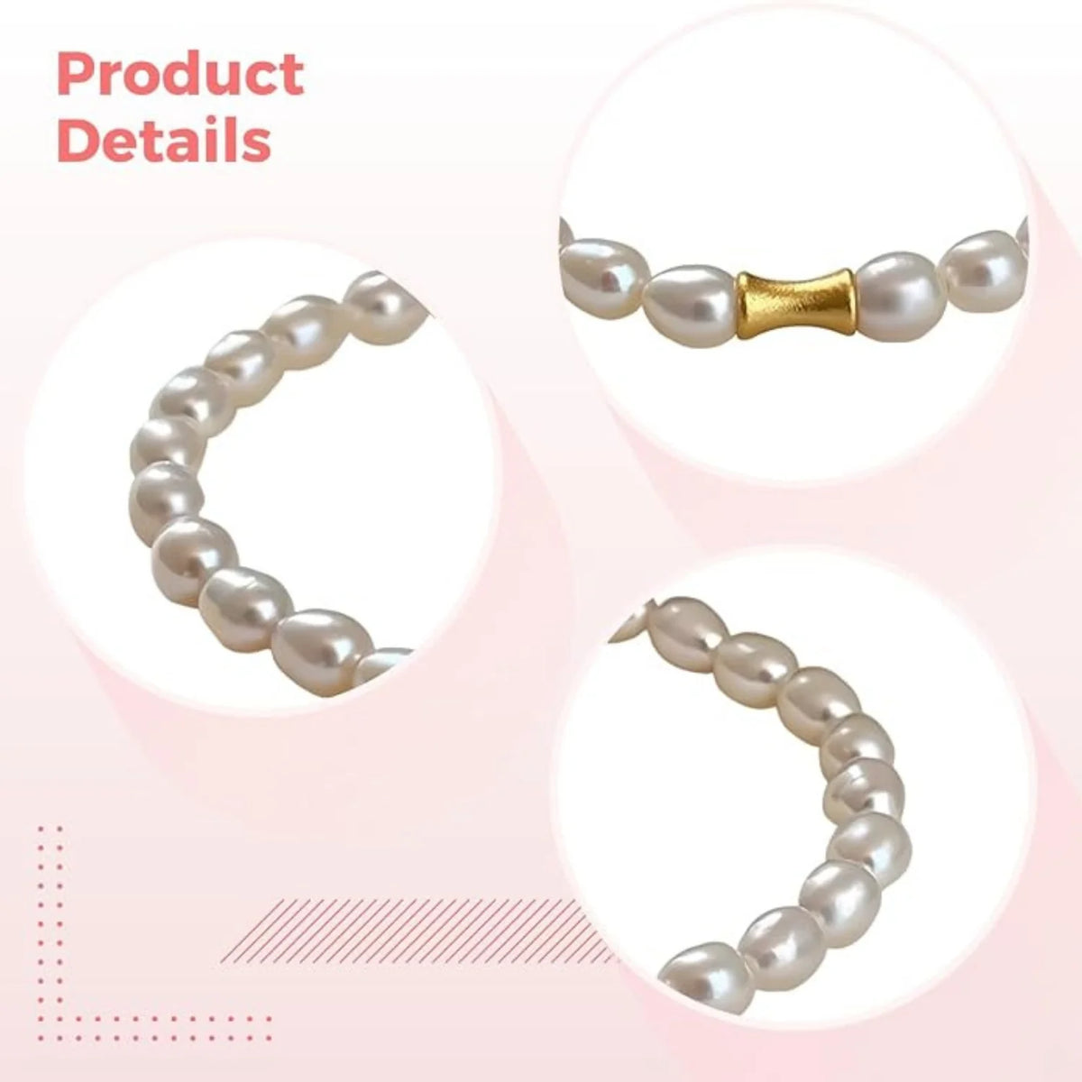 Baroque Freshwater Pearl Bracelet - Dainty Stretch Fit – image 4