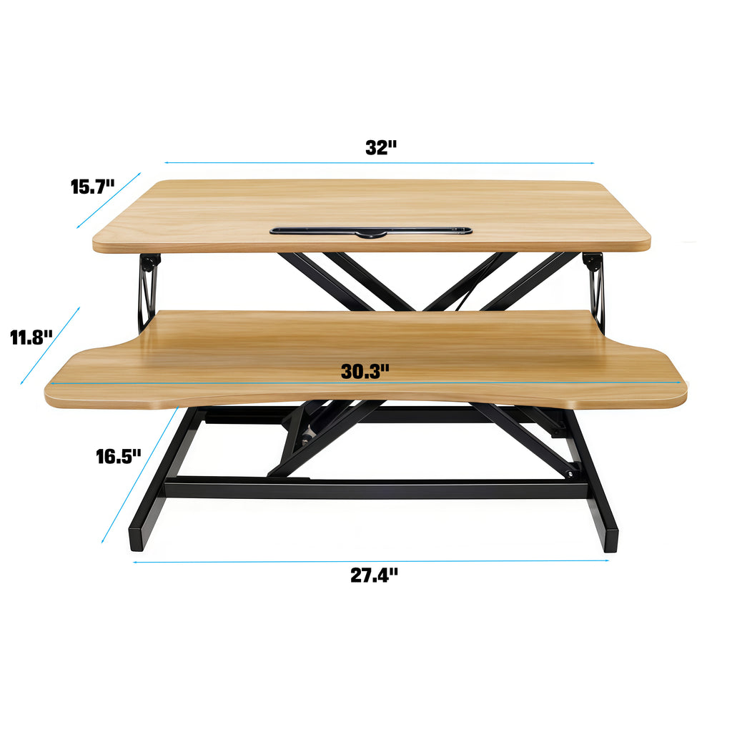 32 in Standing Desk Converter with Keyboard Tray, Height Adjustable – image 2