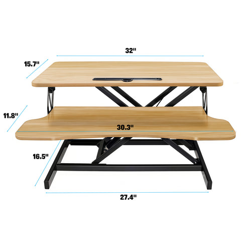32 in Standing Desk Converter with Keyboard Tray, Height Adjustable – image 2