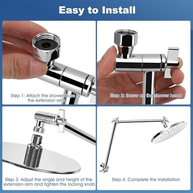 Shower Extension Arm - 18 inch Adjustable Height and Angle – image 6