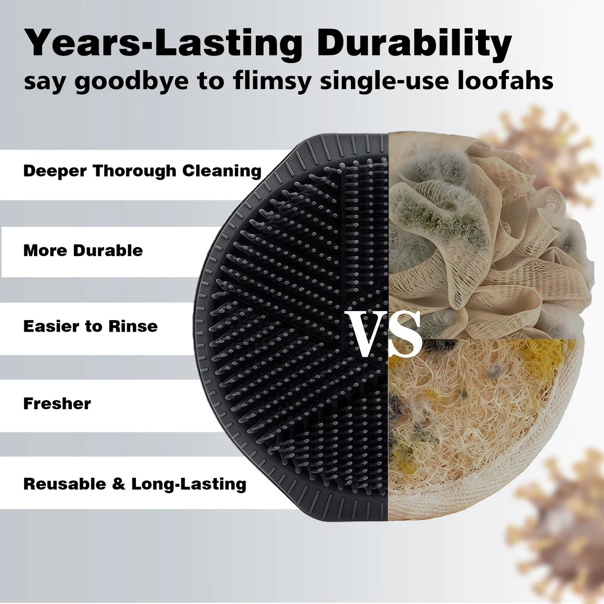 Silicone Body Scrubber, 2-in-1 Shower Brush and Scalp Massager – image 6