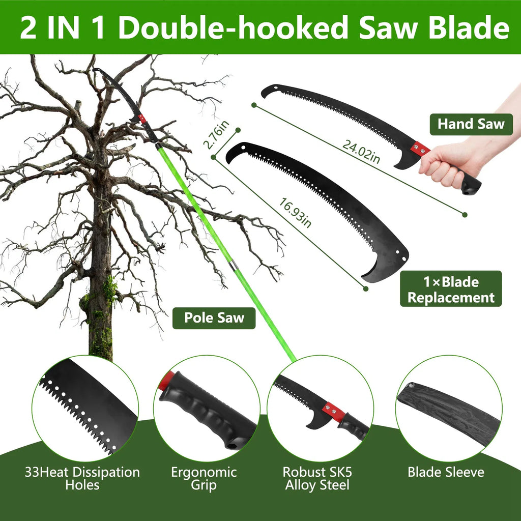Extendable Manual Pole Saw and Tree Pruner, Up to 28 ft Reach – image 7