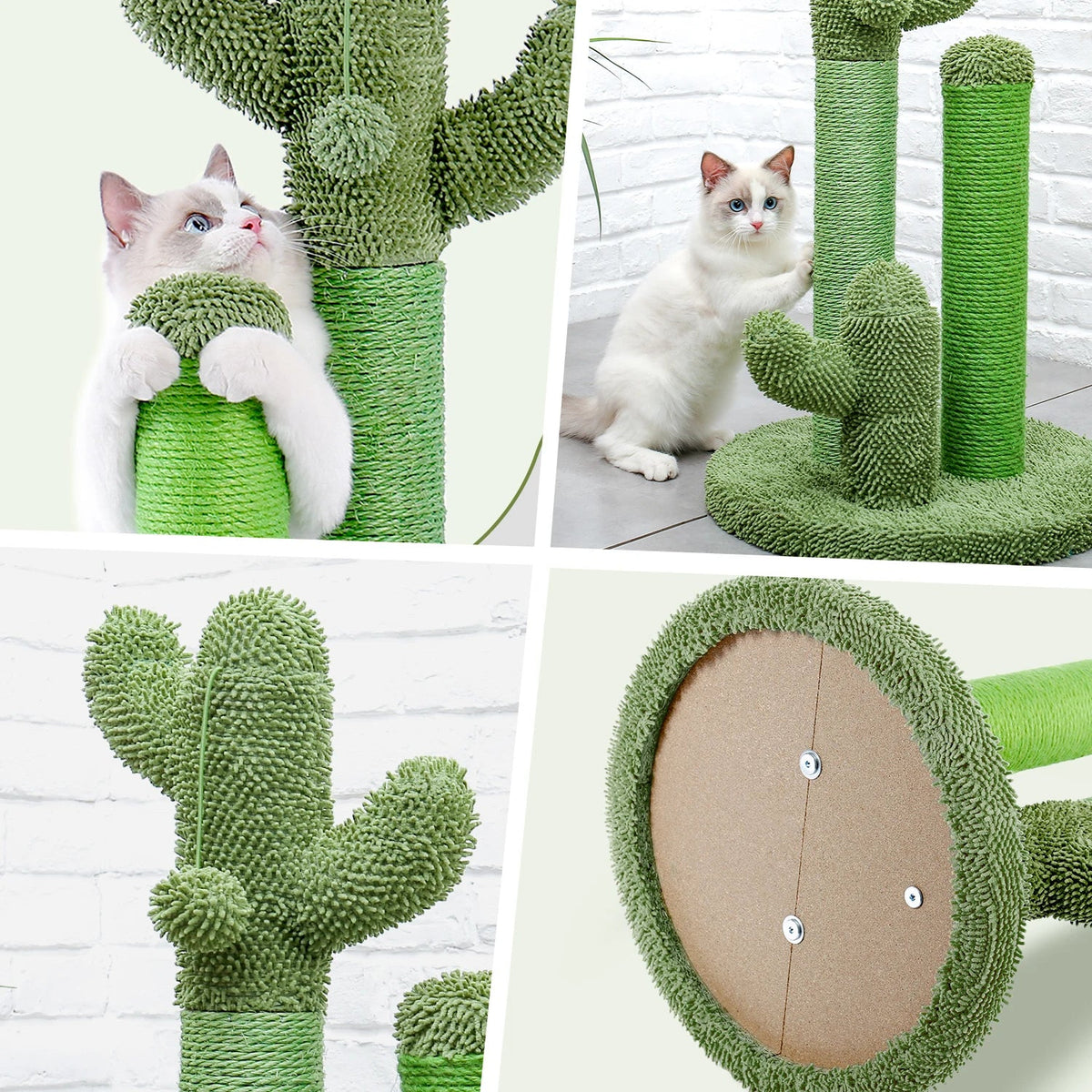 Cactus Cat Scratching Post – 3 Poles with Dangling Ball – image 6