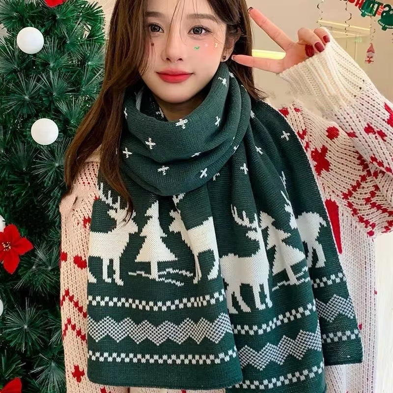 Christmas Tree Knit Scarf – Soft Faux Cashmere Winter Scarf – image 4