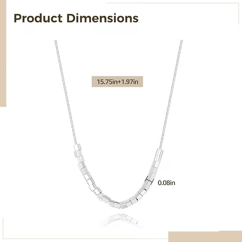 Sterling Silver Square Pendant Necklace with Gift Box – image 3