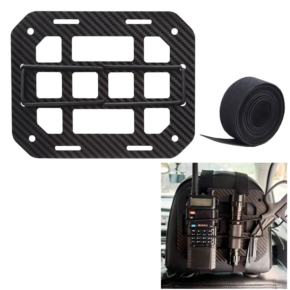 MOLLE Headrest Panel, Carbon Fiber Vehicle Seat Back Organizer – image 2