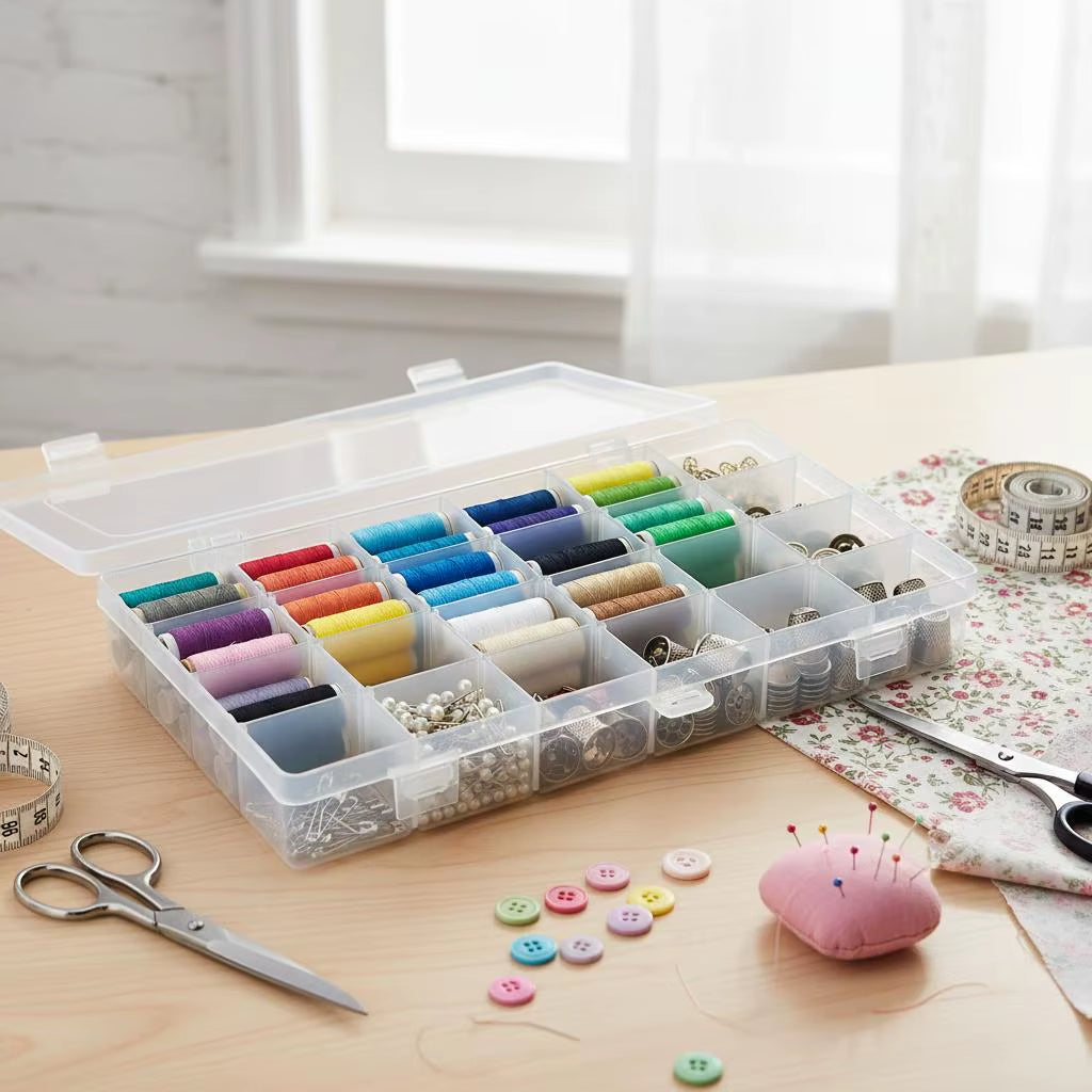 Thread Spool Storage Box with Adjustable Dividers, 24 or 36 Grids – image 2