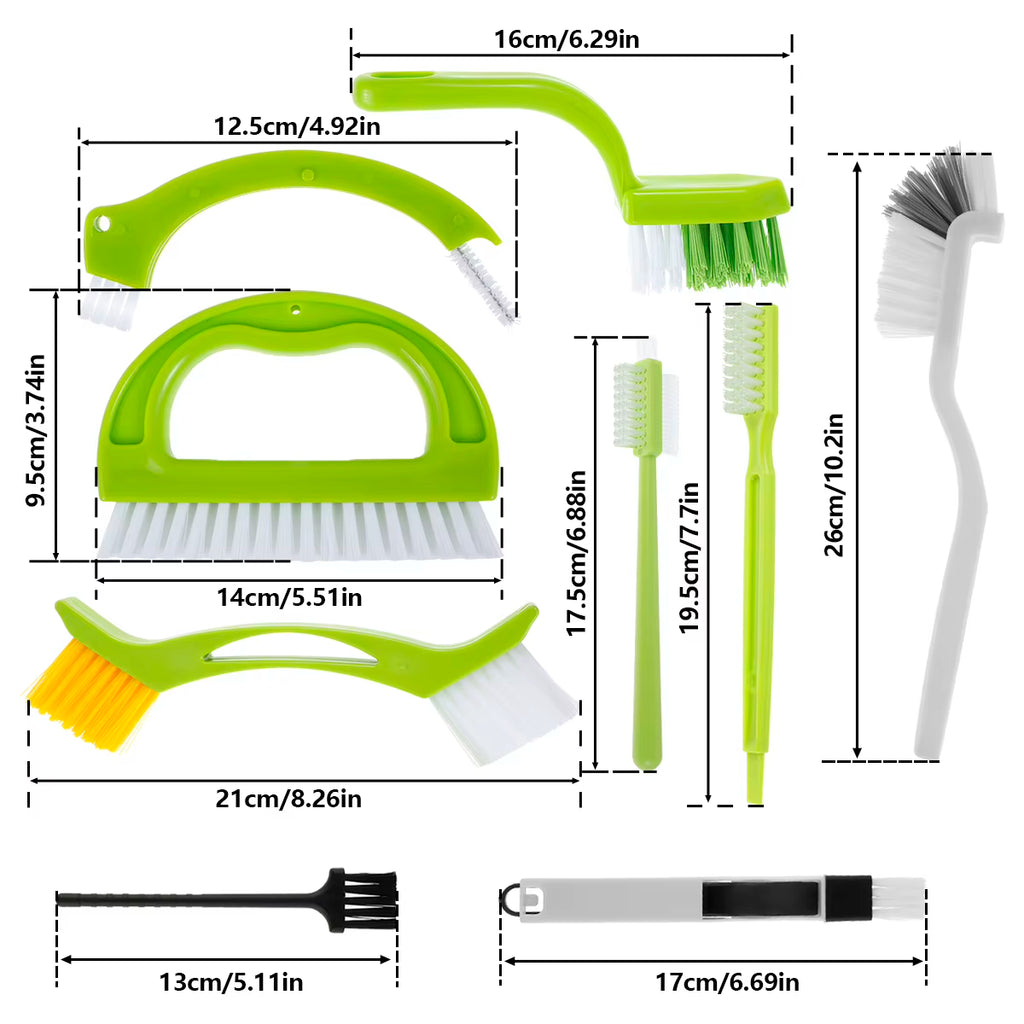 9-Piece Grout & Crevice Brush Set - Tile, Window Track & Gap Cleaner – image 4