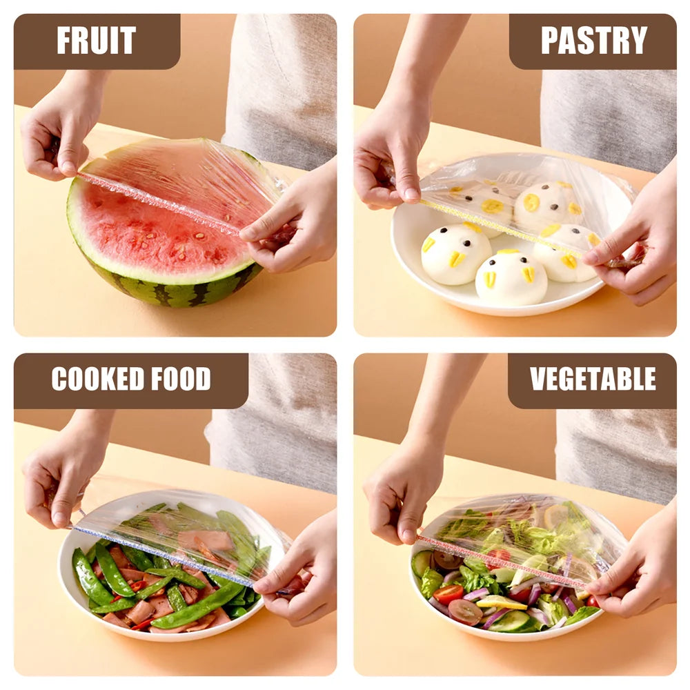 Elastic Bowl Covers 100-Pack - Reusable Stretch Food Storage Covers – image 4