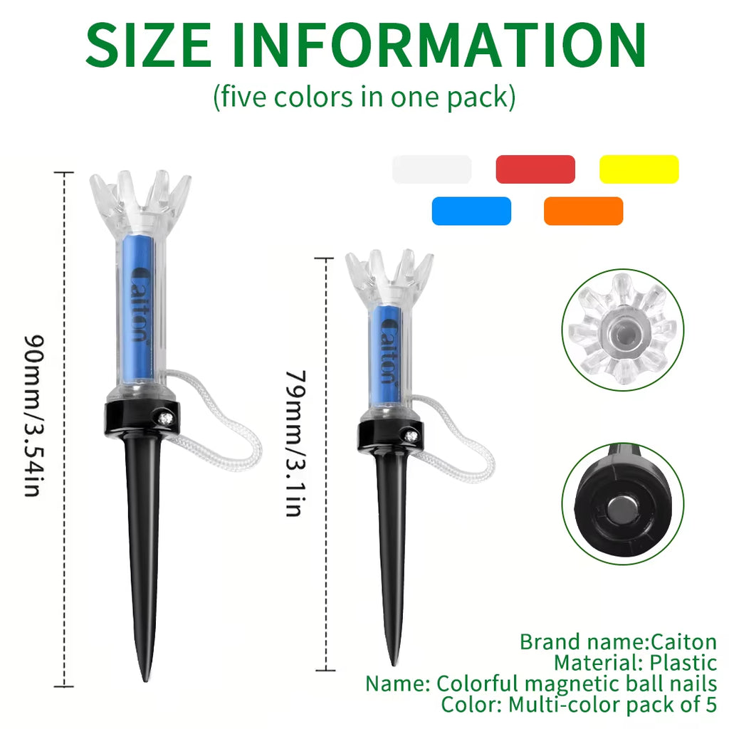 Magnetic Golf Tees 5 Pcs – Bounce-Back Tees in 3 Sizes – image 2
