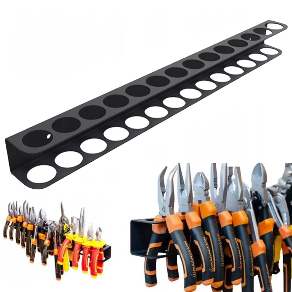 Screwdriver Organizer Wall Rack - 14-Hole Steel Plier & Driver Holder – image 3