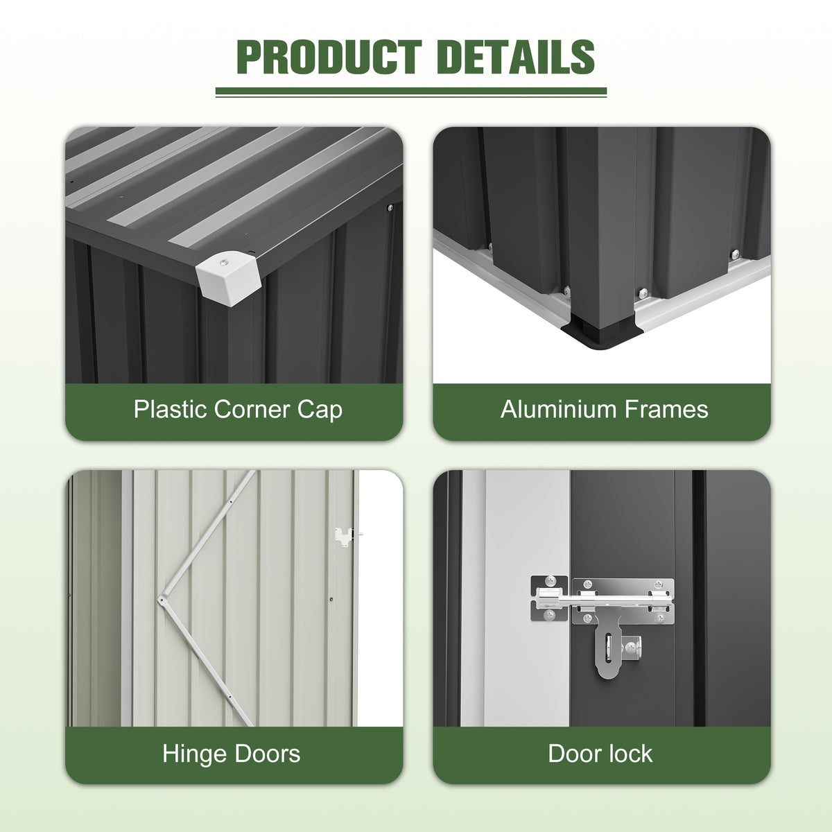 Metal Storage Shed 6 x 4 ft, Lockable Steel Outdoor Tool Shed – image 5