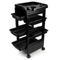 Salon Rolling Cart – 5-Drawer Beauty Trolley with Wheels, Black