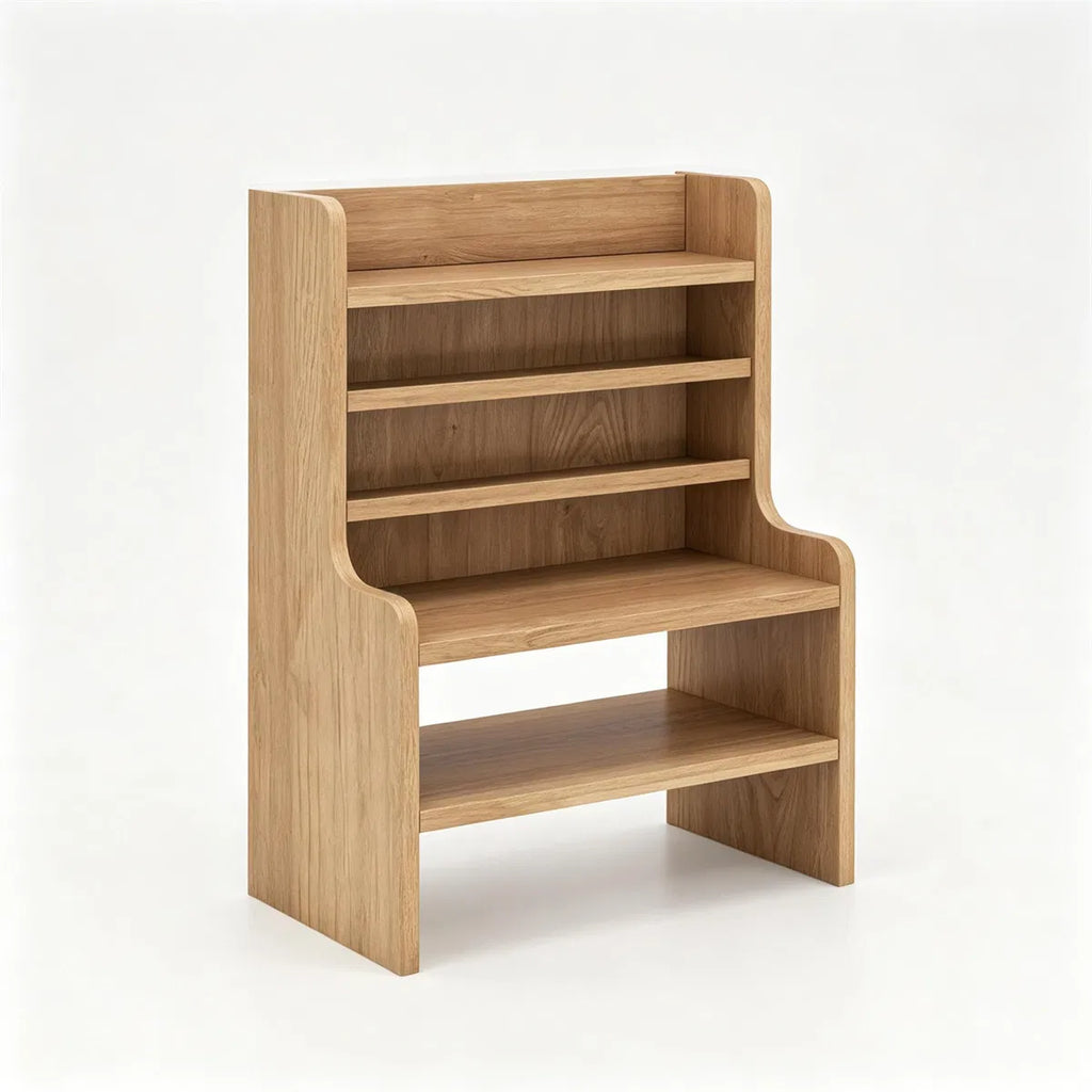 6-Tier Wooden Desktop Organizer with Removable Shelves, Natural – image 2