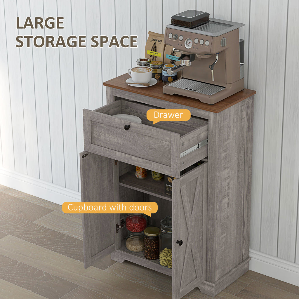 Sideboard Storage Cabinet, Farmhouse Style with Drawer and Doors, Gray – image 4