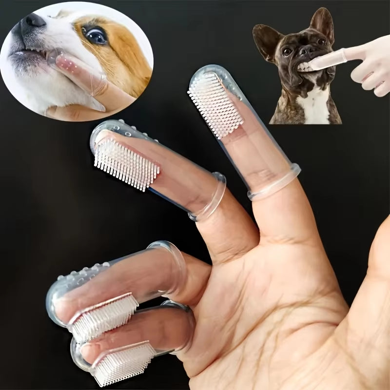 Soft Silicone Finger Toothbrush for Dogs & Cats