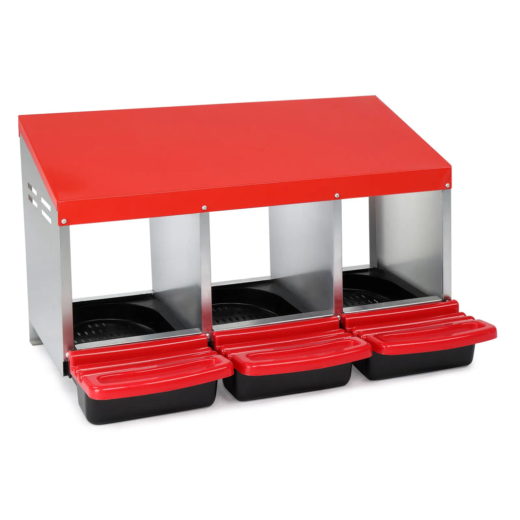 3 Compartment Roll Out Chicken Nesting Box with Plastic Baskets – image 3