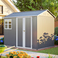 8 x 6 Ft Galvanized Steel Storage Shed With Window And Lockable Doors – image 1