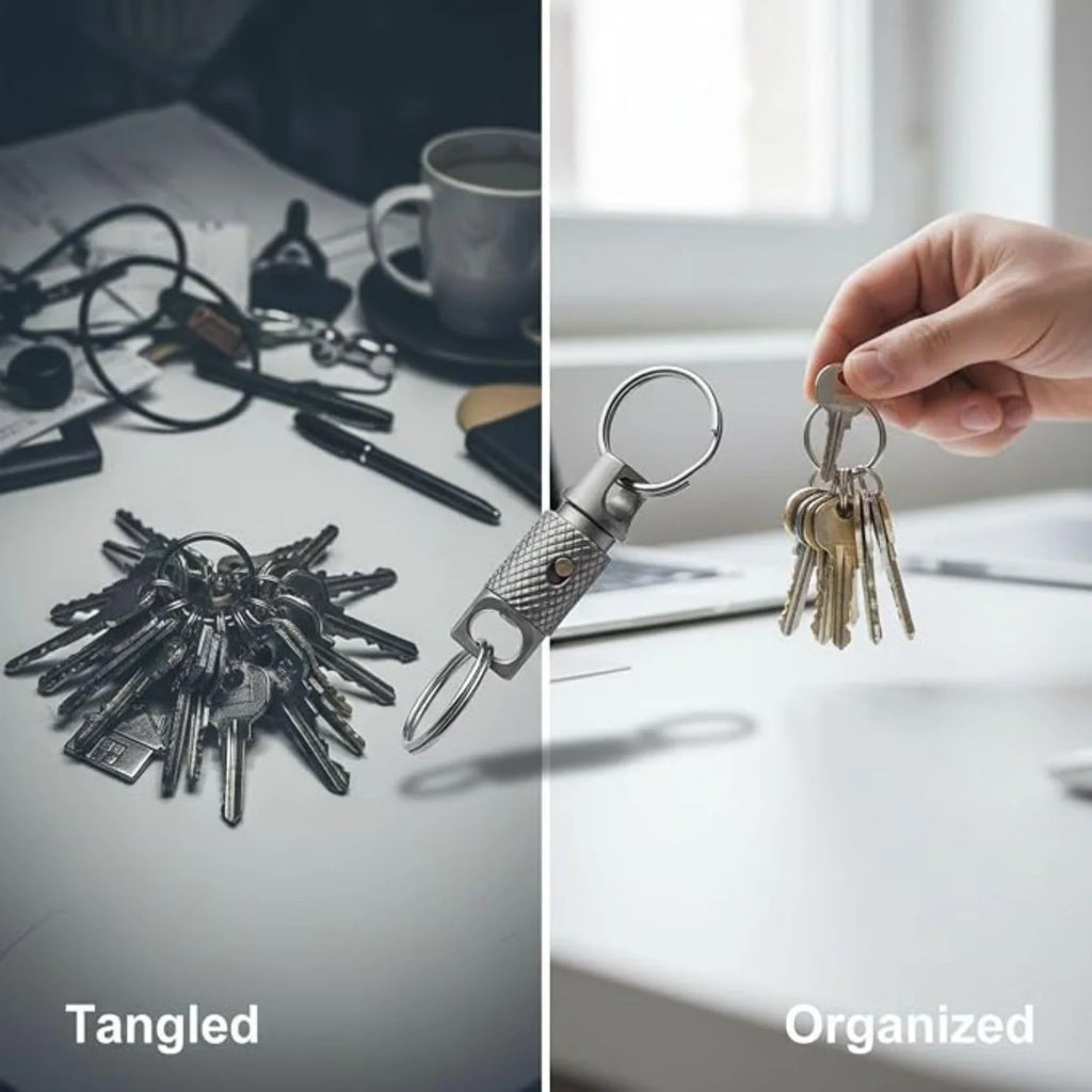 Titanium Keychain – Quick-Release 360° Swivel Key Ring – image 5