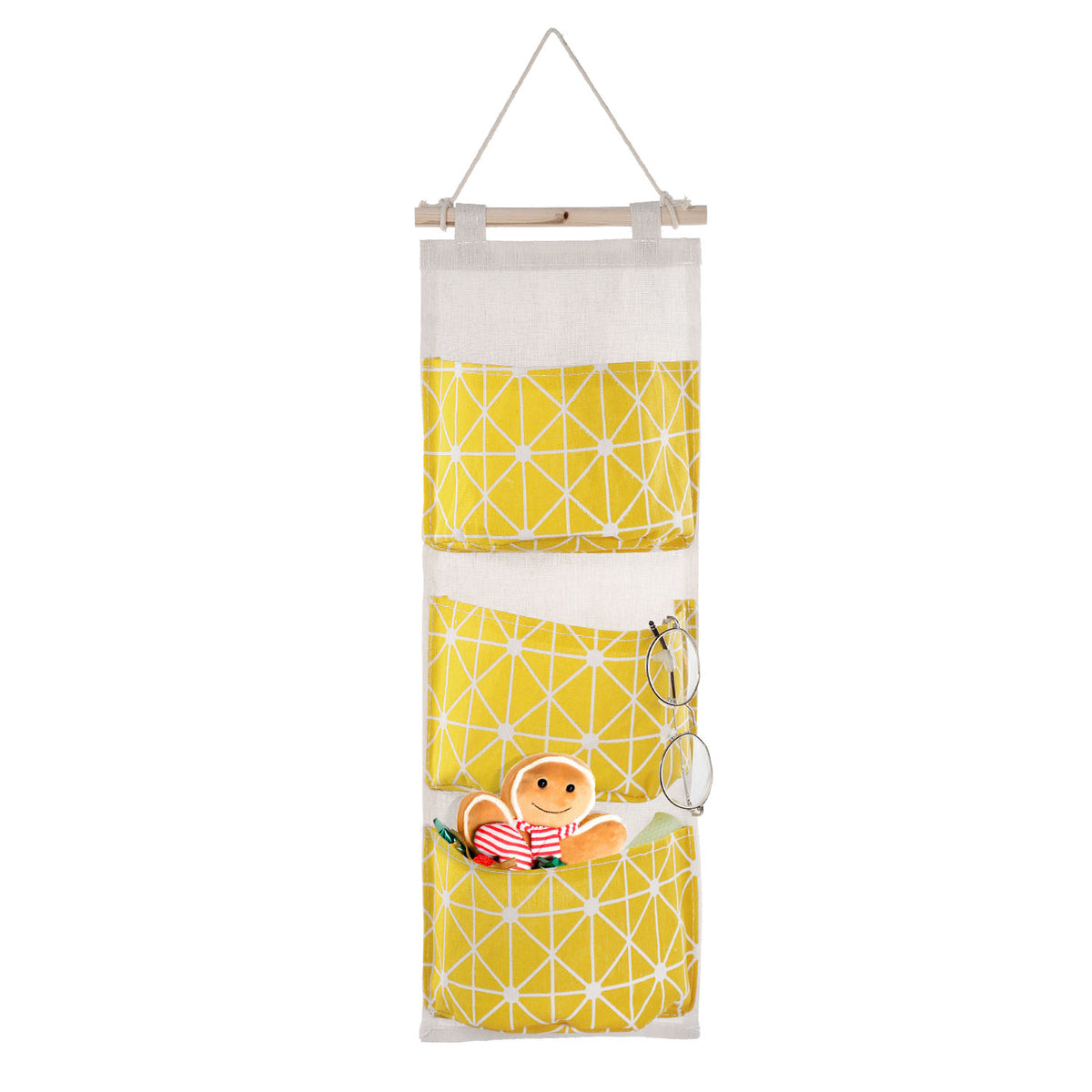 Hanging Wall Organizer - 3-Pocket Linen Door & Closet Storage Bag – image 13