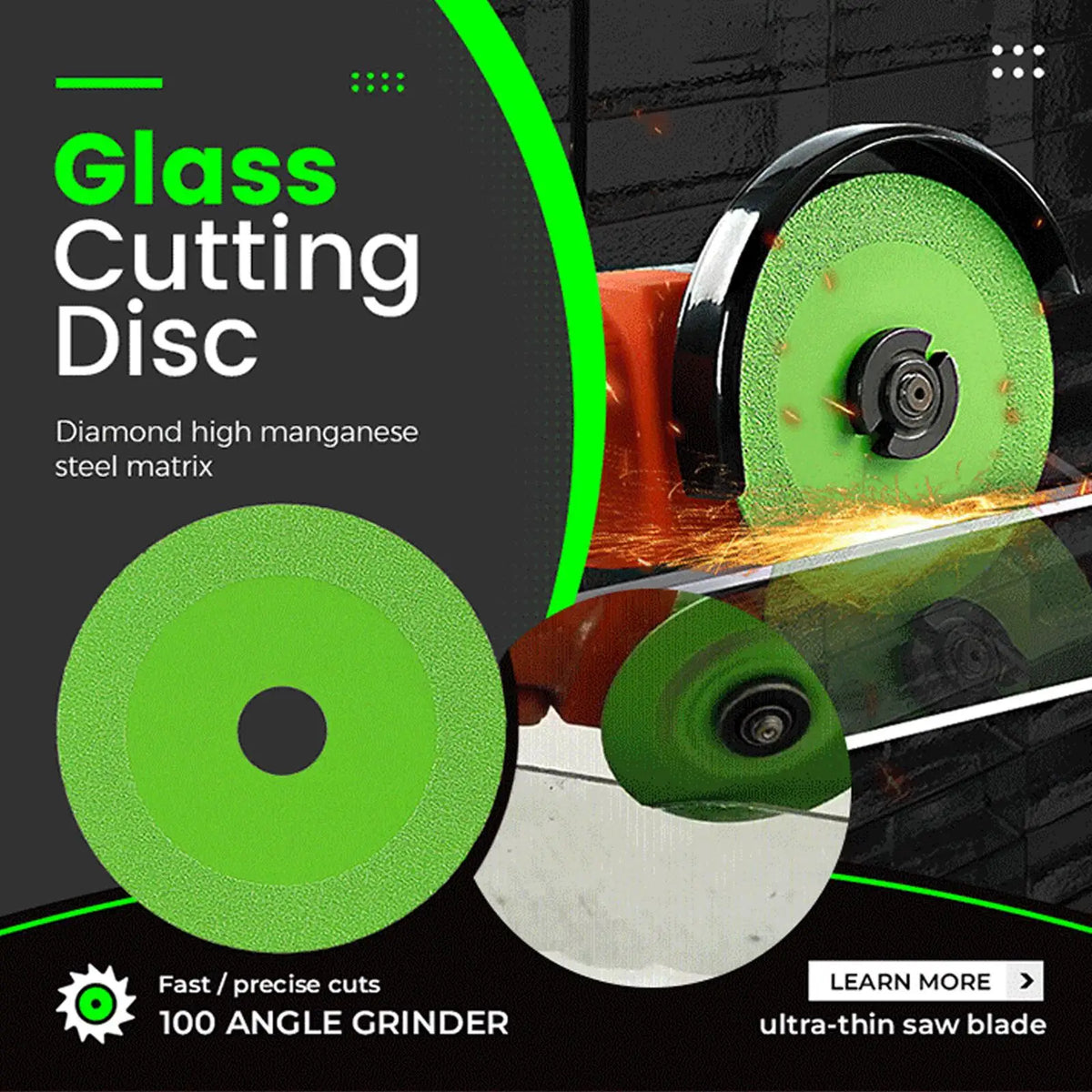 Diamond Glass Cutting Disc 100Mm - Saw Blade for Tile, Marble, Ceramic & Glass Bottles