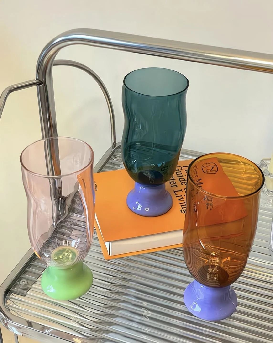 Handmade Wavy Beer Glass, 17 Oz Colored Glass Mug – image 6