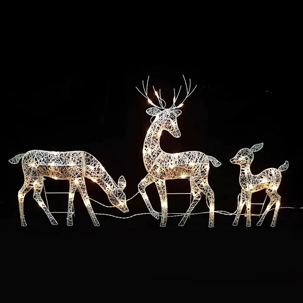 3-Piece Lighted Deer Family Christmas Yard Decor
