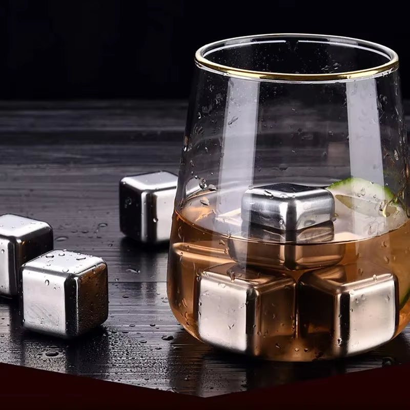 Stainless Steel Ice Cubes – Reusable Whiskey Chilling Stones – image 4