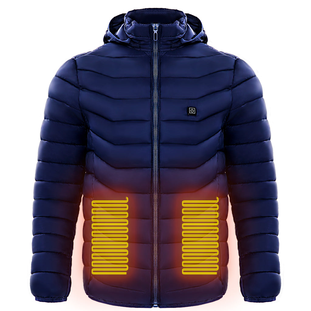 Heated Work Jacket for Men, Hooded Insulated Puffer Coat, USB Powered – image 1