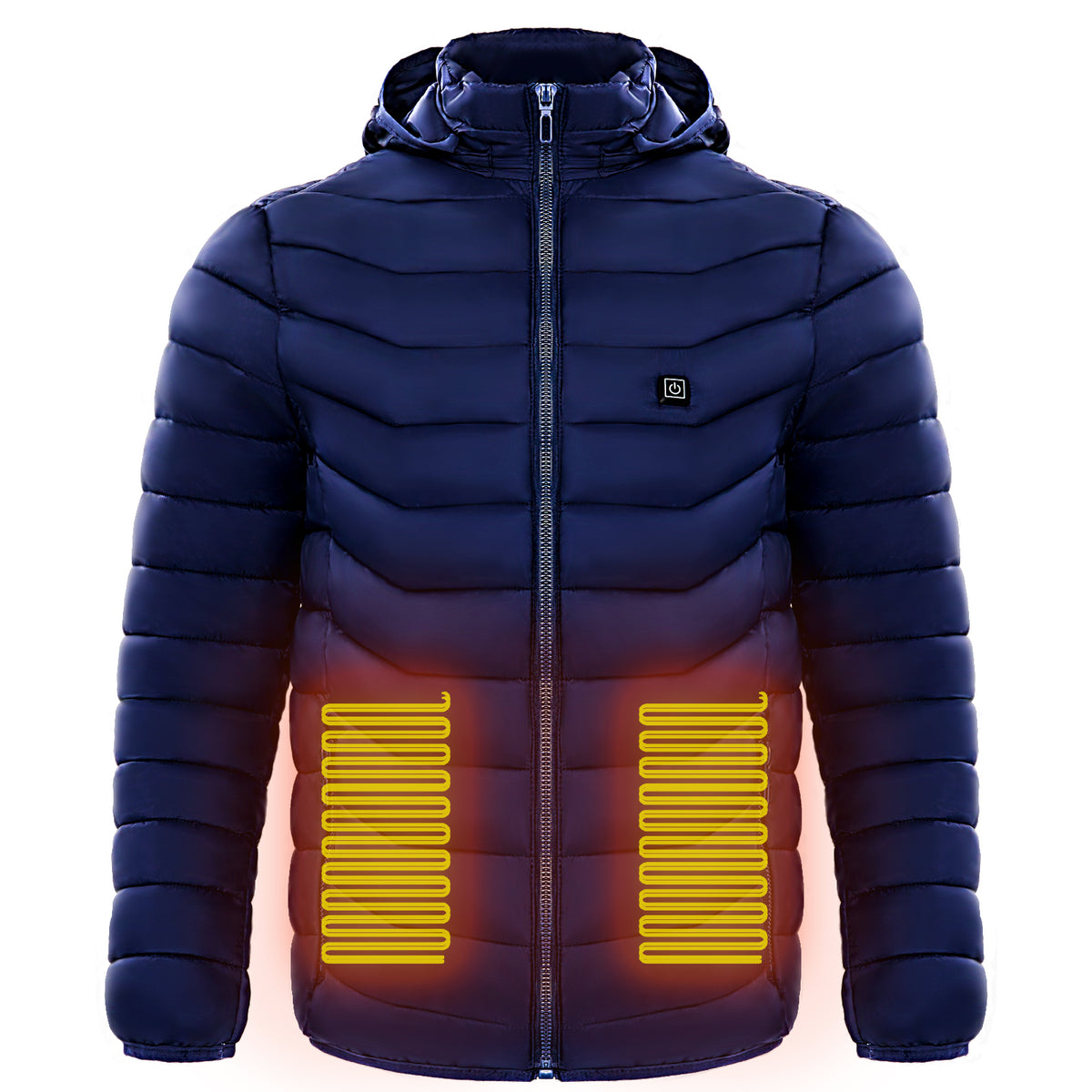 Heated Work Jacket for Men, Hooded Insulated Puffer Coat, USB Powered – image 1