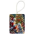 Porcelain Santa and Dog Christmas Tree Ornaments