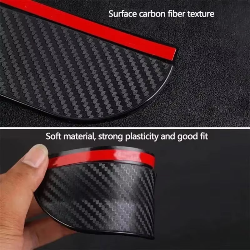 Side Mirror Rain Visor 2 Pack - Universal Carbon Fiber Look Rearview Mirror Rain Guard