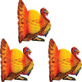 Tissue Paper Turkey Centerpieces 12 Inch, Set of 3